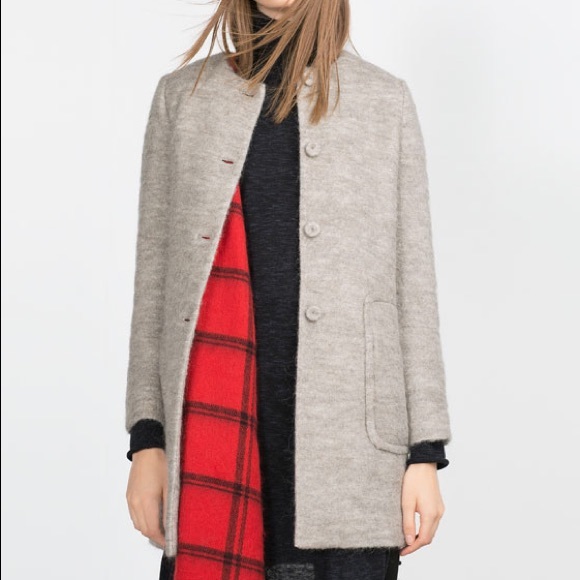 Zara Jackets & Blazers - NWT Zara Light Grey Mohair Blend Coat